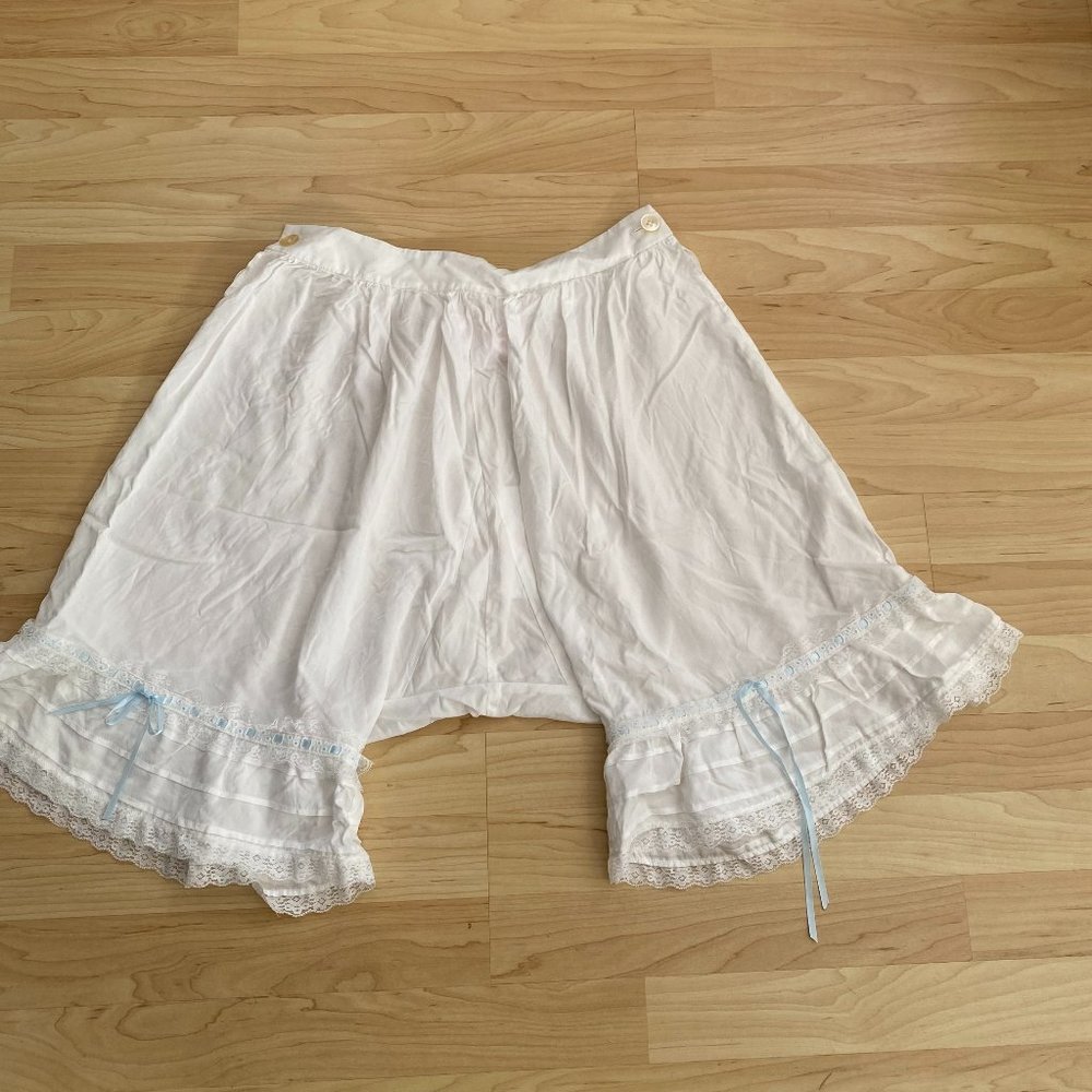 Selkie Women's Bloomers - White/Blue Lace - Small